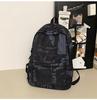 School Bag Men's Fashion Trend Middle School Students Junior High School Students High School Students Large Capacity Canvas Girls Backpack Backpack
