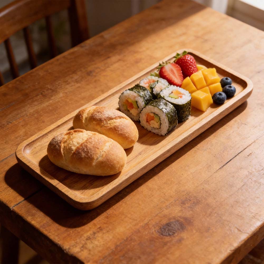 Irregular Oval Plate Serving Tray Wooden Dinner Plate Elegant Table Decor