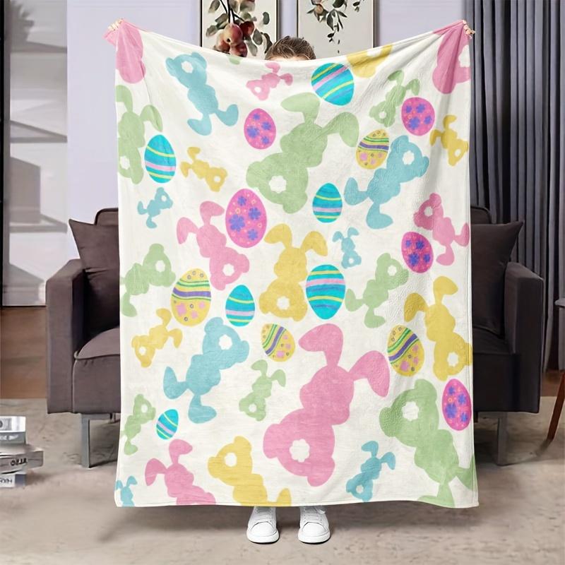 

Easter Bunny Egg Flannel Blanket Soft Warm AllSeason Couch Bed Office Travel Gift 75x100cm (30x40inch)