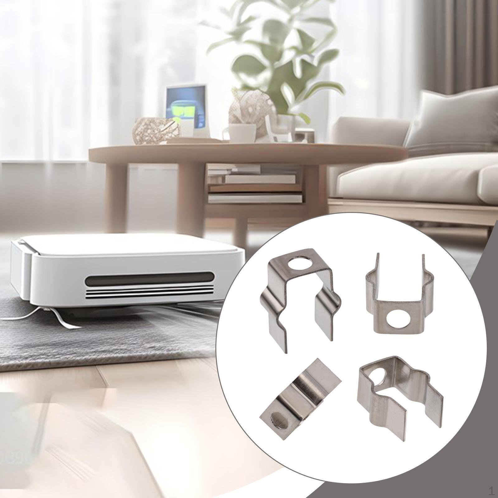 

4x Side Brush Metal Mount Clips Vacuum Cleaner Accessories Portable Easy to Install Lightweight