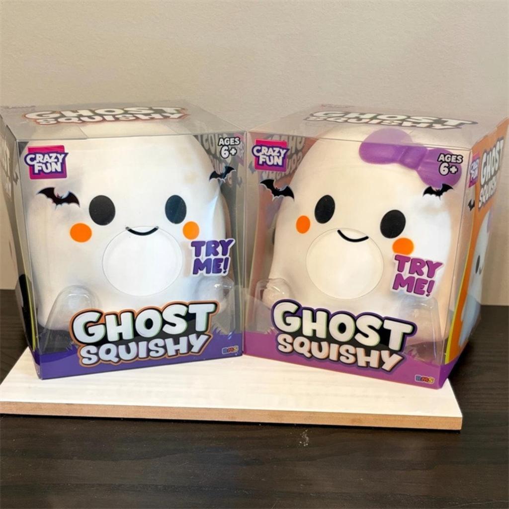 Ghost Squishy Toy, Slow Rising Stress Relief Fidget Toy, Soft Squeeze Sensory Toy for Kids and Adults, Cute Halloween Party Gift