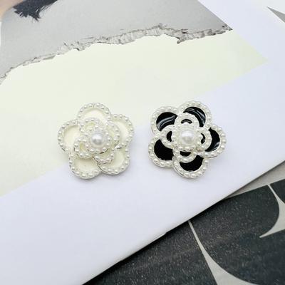 6pcs 18/23mm Fashion Metal Buttons for Sewing Women's Clothing Accessories Coat Jacket Shirt Decorative Pearl Flower Buttons