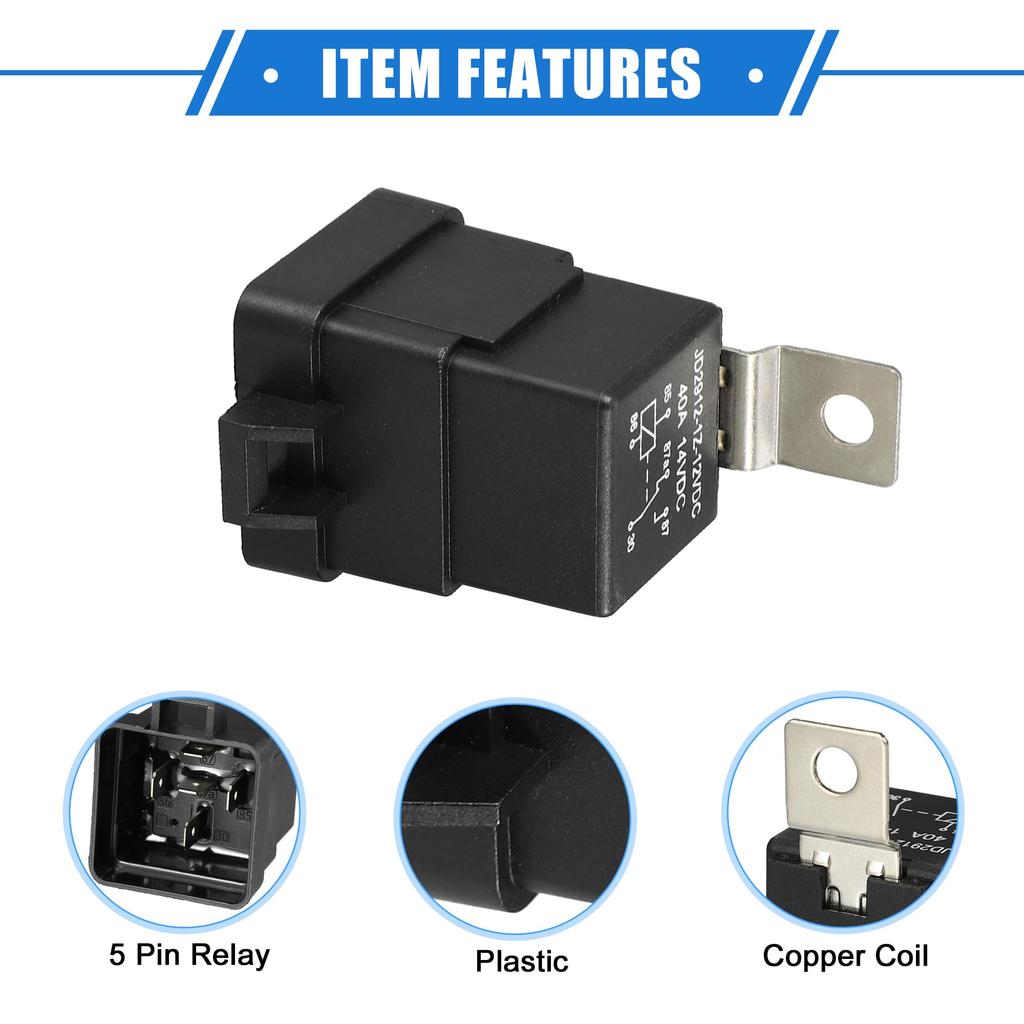 A ABSOPRO Waterproof Relay DC 5 Pin Relay Charging Case Universal Car Durable Plastic 2PCS