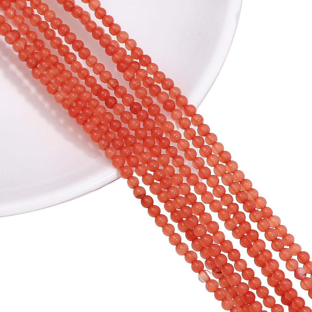 3mm White Round Stone Beads with Color, Loose Beads for DIY Bracelets, Necklaces, and Jewelry Accessories.