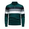Men Slim Fit Stand Collar Zip Pullover Knit Sweater Fashion Casual Warm