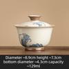 Hand Painted Ceramic Gongfu Tea Gaiwan Stack Carving Wave Design Covered Bowl for Chinese Tea Ceremony