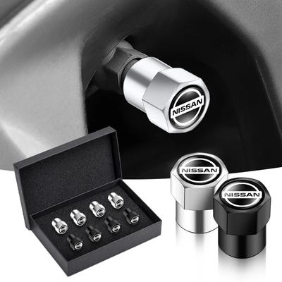 4 Piezas Insignia de Coche Tapones de Válvula para Ruedas y Neumáticos Cubiertas Metálicas para Polvo de Neumáticos Para Nissan J10 X-Trail Qashqai Juke Leaf Micra NOTE Patrol Gadgets