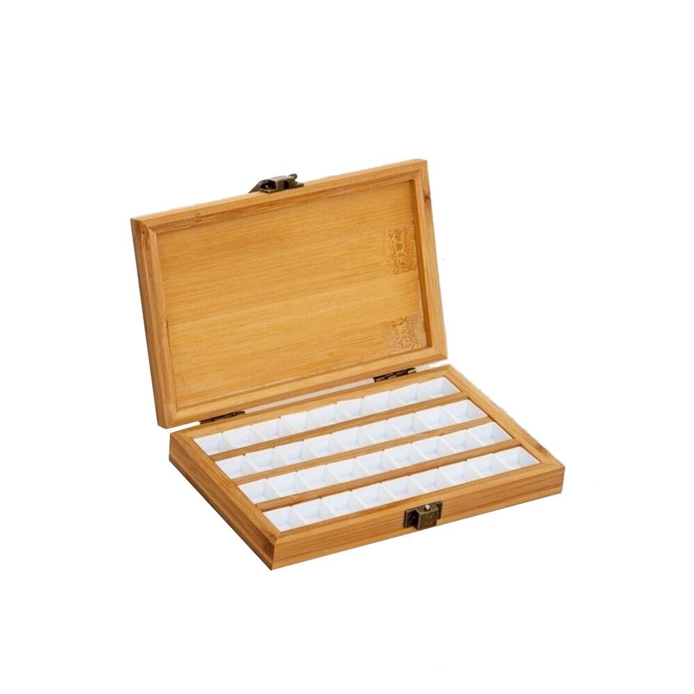Empty Bamboo Watercolor Box with Lid Paint Storage Box New Paint Palette  Painting Art Supplies