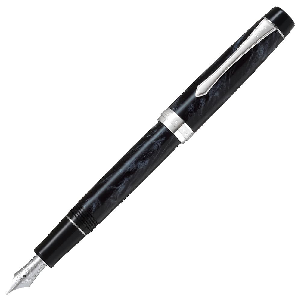 PILOT Custom Heritage SE Fountain Medium Nib Marble 14K Gold Pen, (M), Black, FKVH3MRMABM, Nib.
