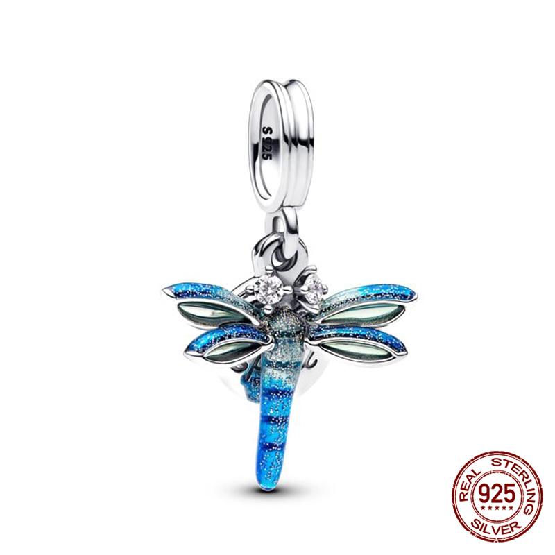 925 Silver Glass Butterfly Charms Beads for 3mm Bracelet Necklace Womens DIY Fine Jewelry Gifts