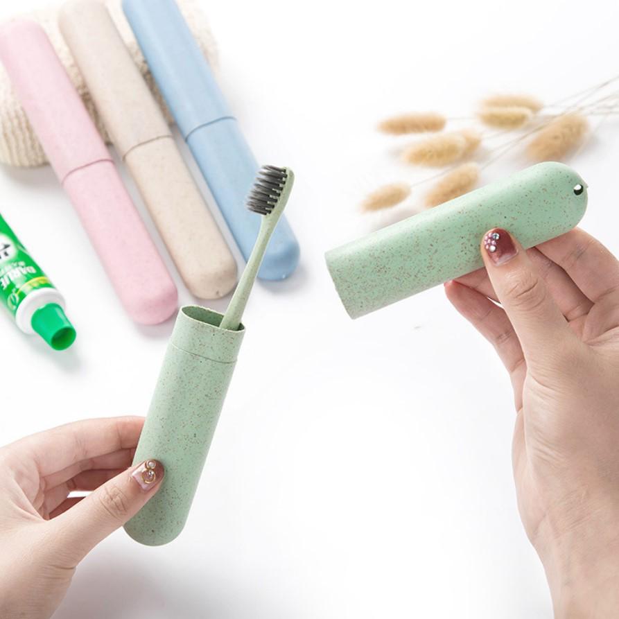 Nordic Style Wheat Straw Travel Toothbrush Case – Portable Storage Box