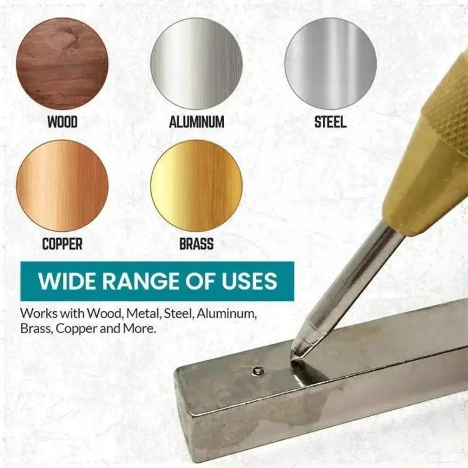 1 Pcs Automatic Center Pin Punch Spring Loaded Marking Starting Holes Tool Center Punch Stator Punching Woodwork Tools Drill Bit