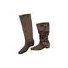 European and American style tall and thin, wrinkled piled boots, new square head thick heel belt buckle, one pedal knight boots women