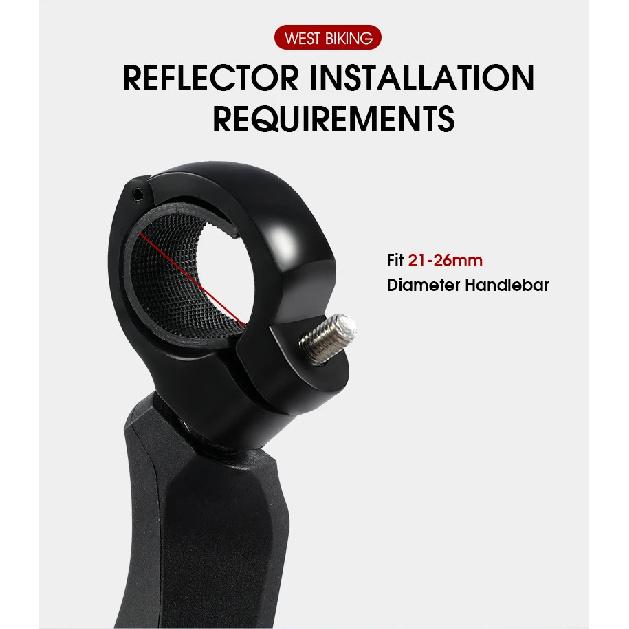 WEST BIKING Bicycle Rear View Mirror 360 Degree Rotate for Bike MTB Bicycle Electrical Bike Wide-Range Adjustable Angles Mirror