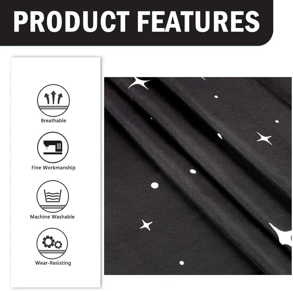 Black and White Tapestry Starry Night Mountain Tapestries for Bedroom Aesthetic Moon and Stars Tapastry's Wall Hanging Dark