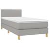 3140409 vidaXL Divan Bed with Mattress Light Grey 80x200 Cm Fabric