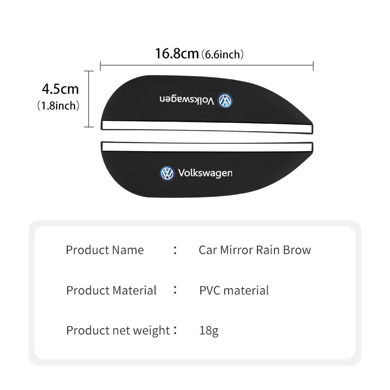 BAG1 Car Side Rear Viewmirror Rain Eyebrow Visor Sticker Accessories For Volkswagen VW Golf 4 5 6 7 Polo Jetta Sagitar Magotan Passat