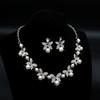 3pcs Soft Romantic Butterfly Imitation Pearl Inlaid Alloy Bridal Necklace Earrings Sweet Wedding Party Formal Wear Jewelry Set