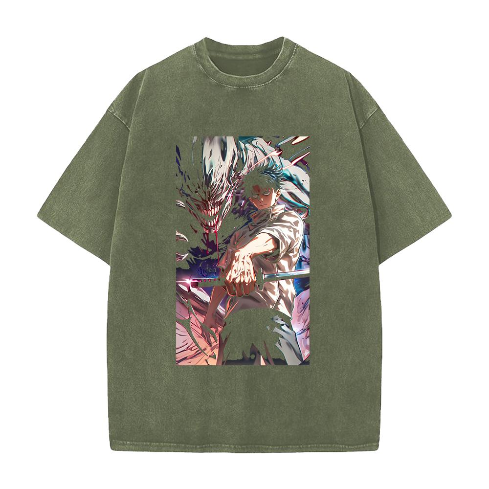 Jujutsu Kaisen Okkotsu Yuta Cool Graphic Tshirt Men Women Clothing Short Sleeve Cotton T-shirts Washed Tee Harajuku Male T Shirt