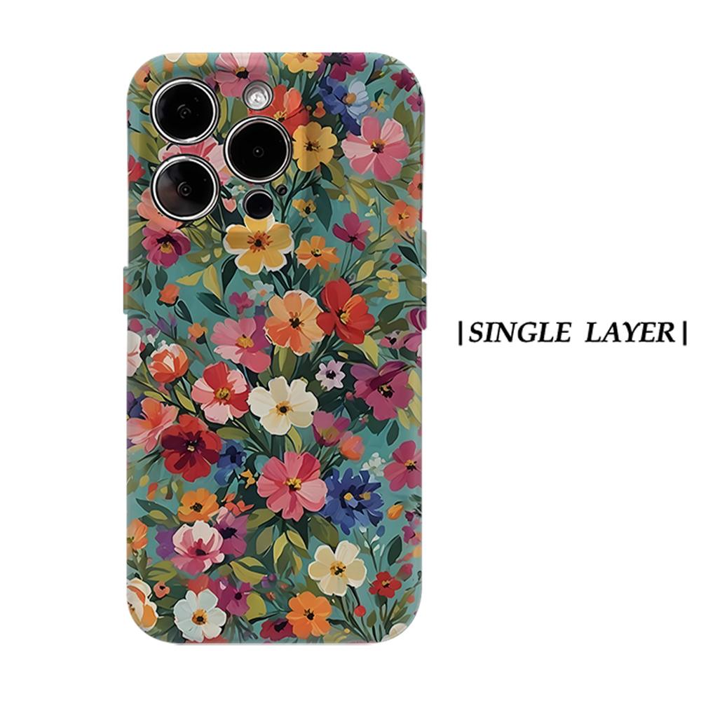 

Watercolor Wildflower Garden Phone Case for IPhone 17AIR 16E 16 15 14 13 12 11 17 Pro Max Plus Double-layer Back Cover IPHONE17PROMAX