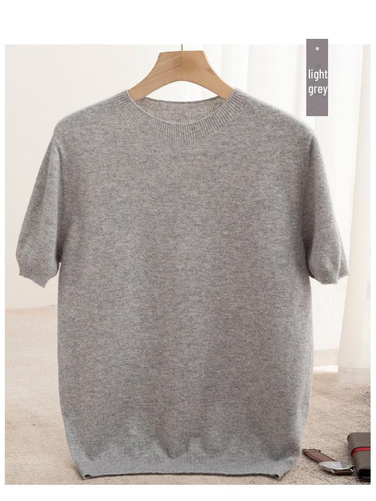 Herren Kurzarm Kaschmirwollpullover für Herbst und Winter