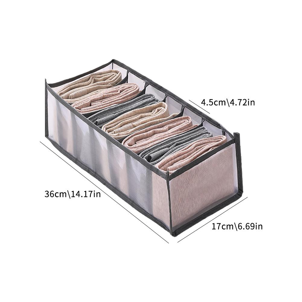 7/9 Grids Foldable Underwear Socks Organizer With Dividers Clothes Storage Box Breathable Mesh Bag For Wardrobe