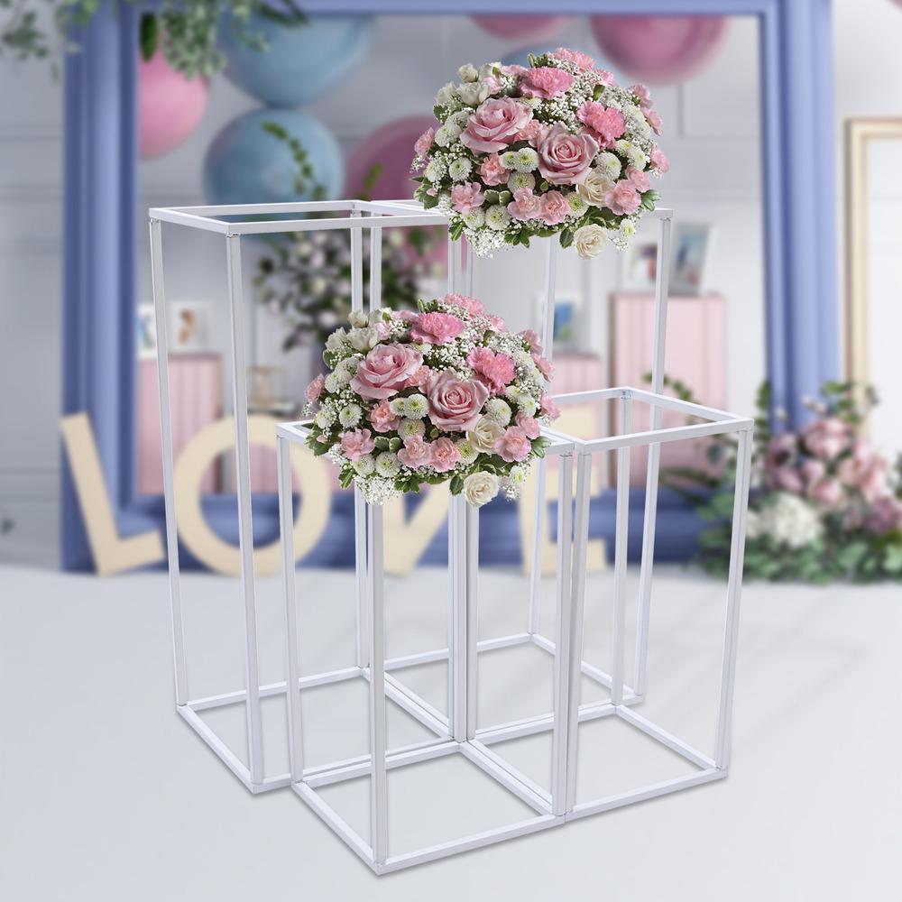 Bymaocar 4Pcs Floor Column Flower Stand Reusable Vase Metal Venue Decor For Wedding Party Dinner Centerpiece Supply Wide Apply