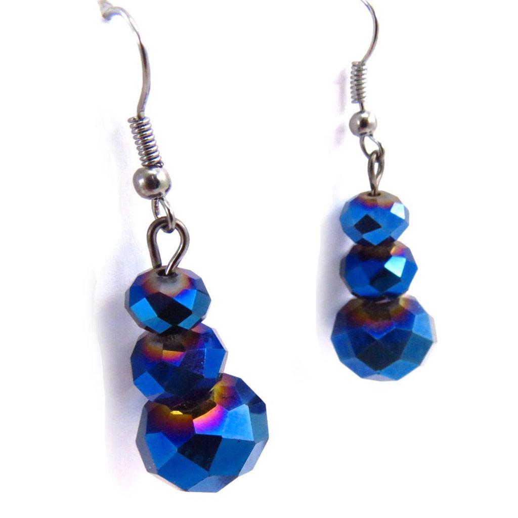 Les Trésors De Lily [J6817] - Designer Earrings 'Mineralia' Blue