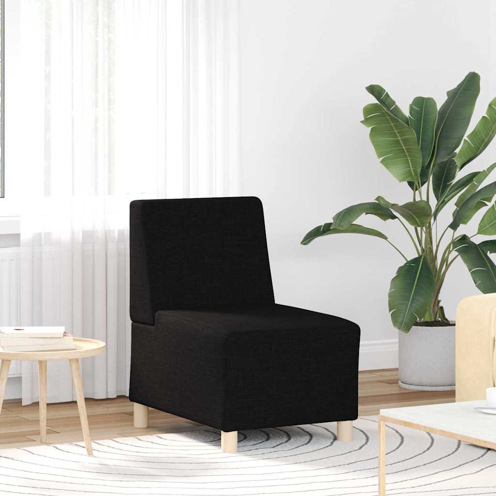 Modular Armless Sofa 3 Piece Set Black 55 X 74 X 82 Cm Fabric