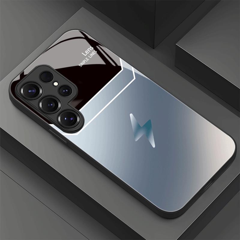 Creativity Lightning Exquisite Luxury High-end PhoneCase Glass PhoneCase for Samsung Galaxy S26 S25 S24 S23 S22 FE,Ultra,Plus
