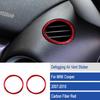 2pcs Red Carbon Fiber Car Side AC Air Vent Frame Cover For BMW Mini Cooper 07-10