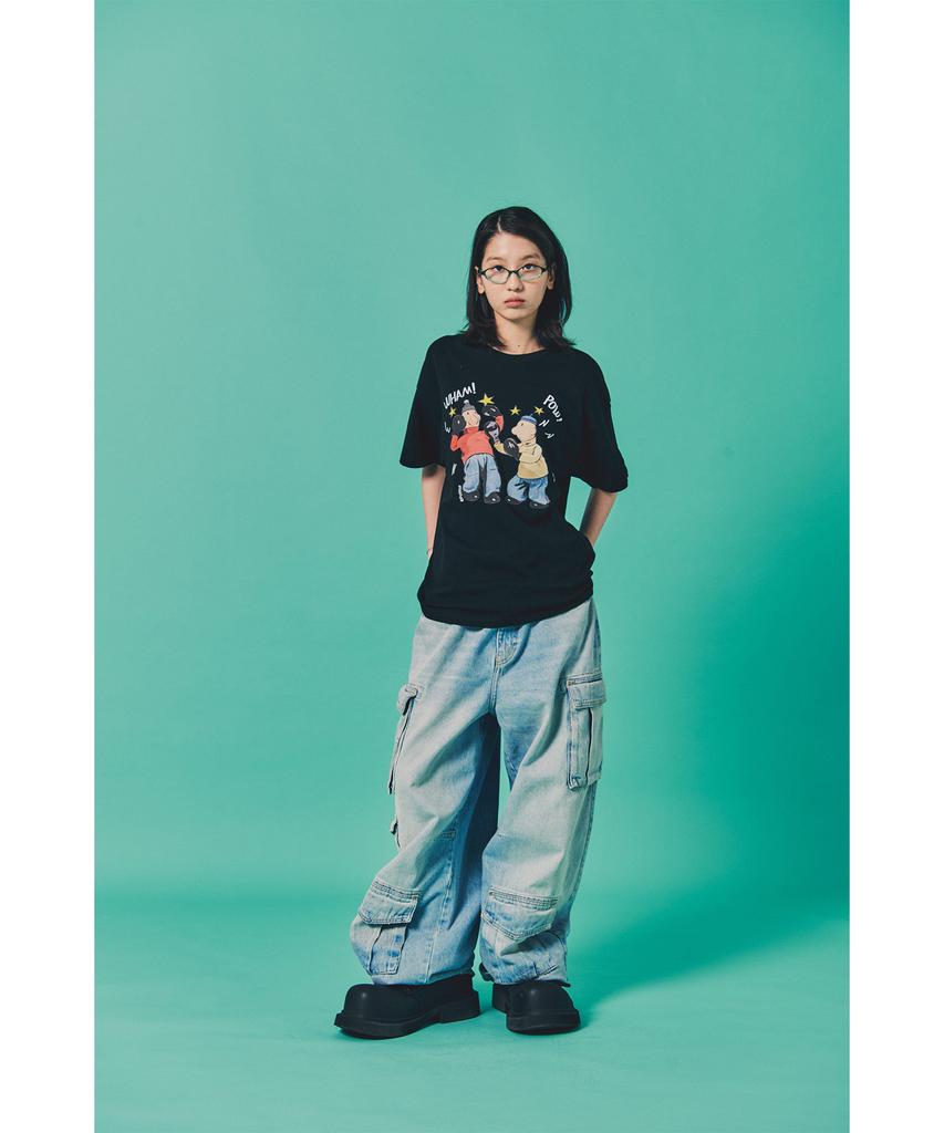 LAUGHER [Pat&Mat] Boxer T-Shirt - Black