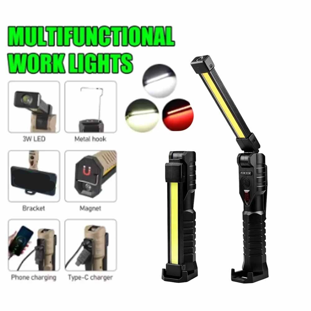 Multi-functional Folding Work Light USB Rechargeable Emergency Car Lamp  Grill Lighting