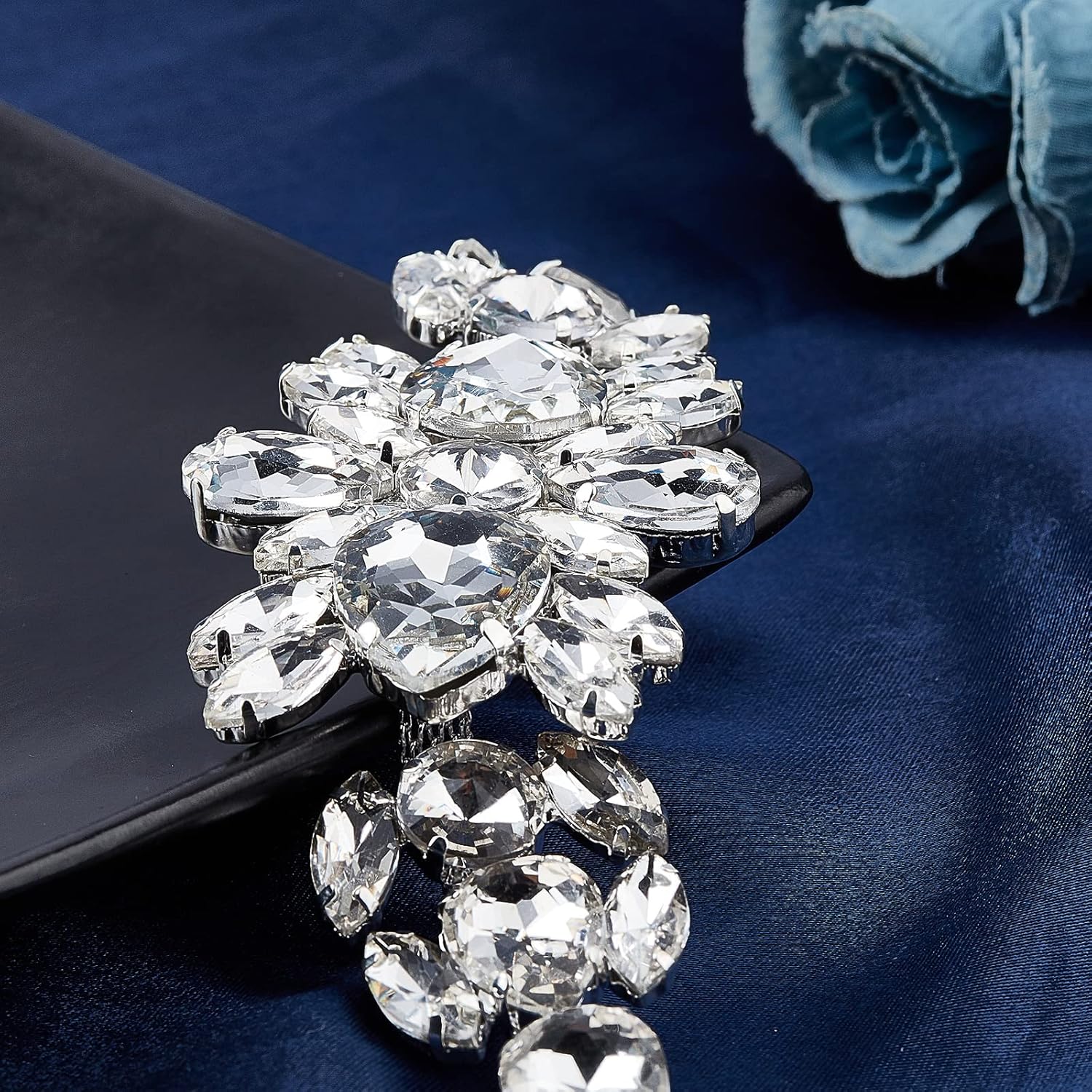 FINGERINSPIRE Аппликация из стразов для пояса свадебного платья, блестящая хрустальная свадебная нашивка, аппликация из стразов для украшения платья, бального платья,