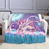 Cute Sylveon Eevee Pink Blanket for Couch or Bed - 3D Pattern Decor Blanket - Cozy Soft Fuzzy Blankets Suitable for All Seasons