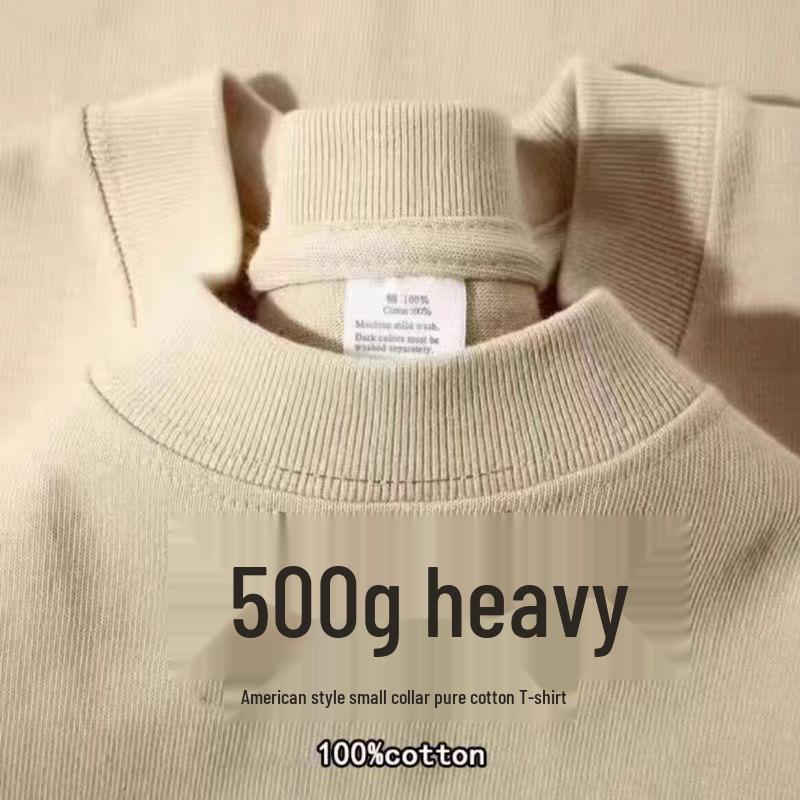 320g Heavyweight American Style Pure Cotton Unisex T-shirt - Thick, Non-Transparent, Summer Loose Fit, Pure White