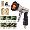 Sturdy Hose Nozzle Durable Garden Hose Sprayer Heavy Duty Metal Hose Nozzle with 9 Adjustable Patterns for Watering Lawn Garden