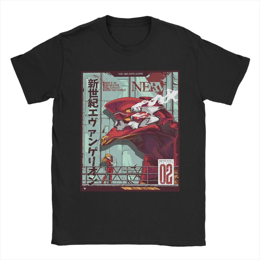 Novelty EVA Asuka T Shirt Unisex Round Neck Short Sleeve Tops Anime Manga Cute Girl Cotton Summer Top Tee