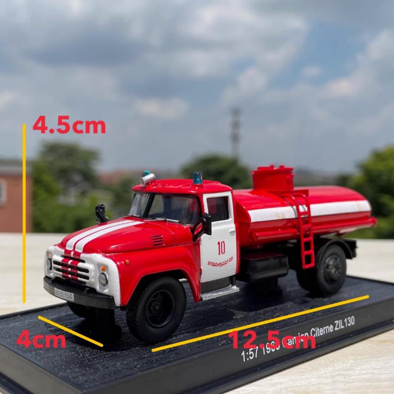 Diecast 1:57 Scale 1969 Camion Citerne ZlL 130 Soviet Alloy Fire Engine Car Model Boy Holiday Gifts Toy Collection Static Show