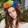 New simulated fabric flower headband fashionable ladies bride punk colorful daisy headband personalized party hair accessories