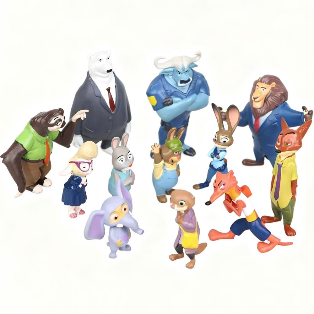 

12pcs Amazing Zootopia Animals Action Figure Toys Rabbit Judy Hopps Fox Nick Wilde Movie Kids Gift Collection Figures Poseable Articulated Scale