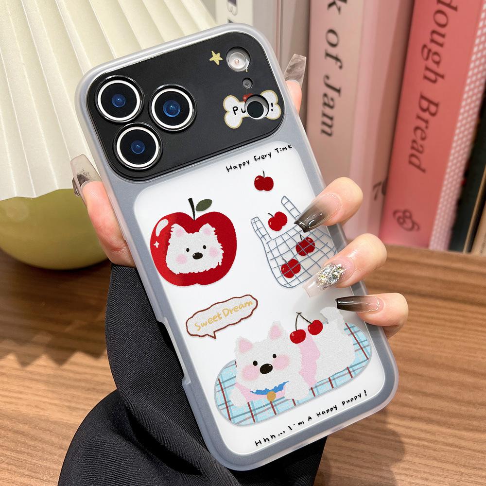 Apple Head Puppy Is Suitable for iPhone17promax Two-in-one Mobile Phone Case, Apple 16 Niche 15 Generation Is Simple