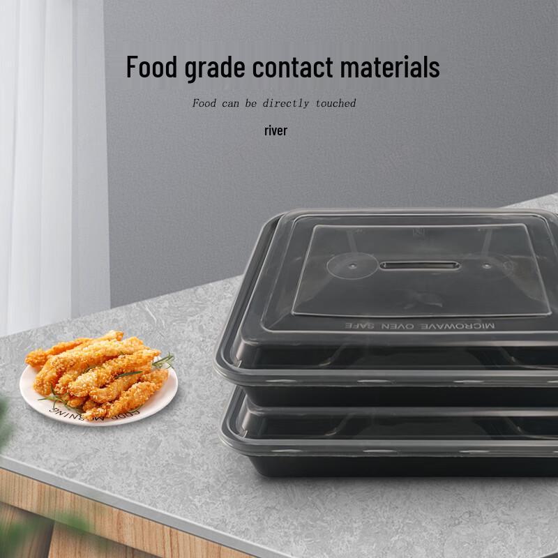 Disposable 4-Compartment Meal Box with High Lid