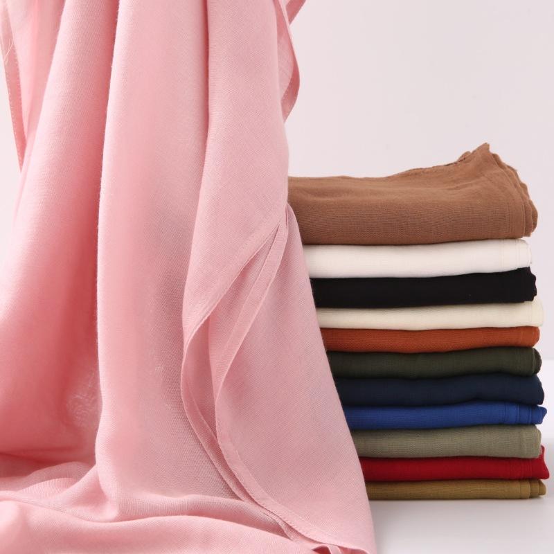 New Thin Modal Scarf For Women Girls Solid Scarves Soft Wide Brim Cotton Breathable Pashmina Shawl Foulard Winter Wrap Shawls