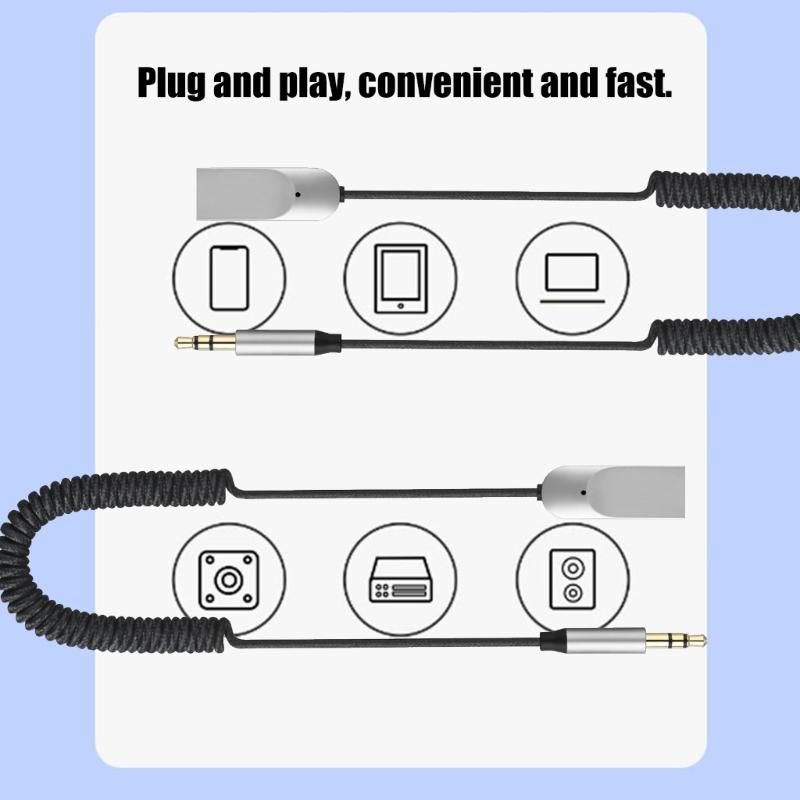 Kabellose USB-auf-3,5-mm-Auto-Adapter Klarer Klang Bluetooth-kompatible 5.4-Technologie und Plug-and-Play-Installation für Musik-Streaming