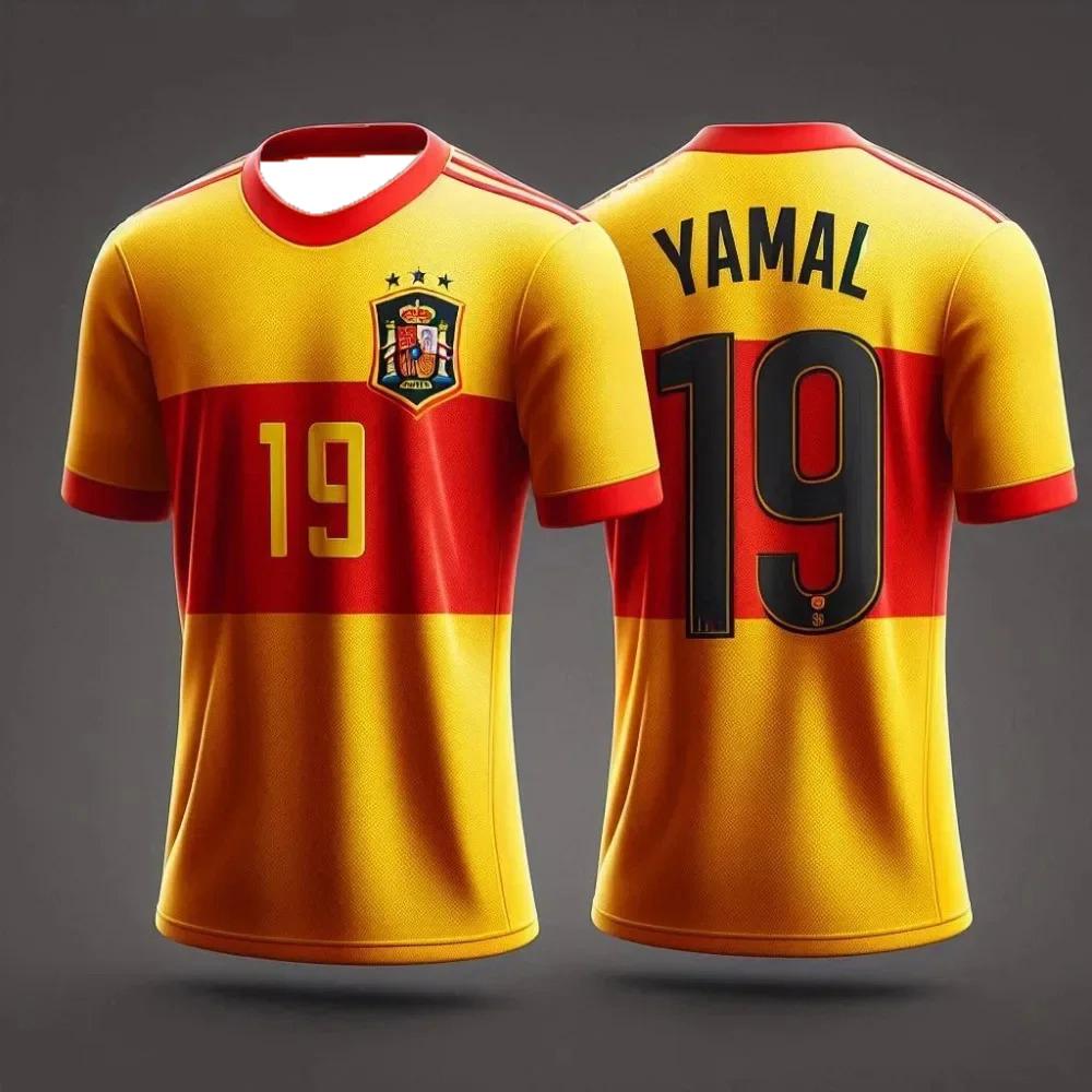 Spanish-style Summer 3D Printed Children's Sportswear Football Jersey T-shirt Loose and Comfortable Recommended for Sports Wear
