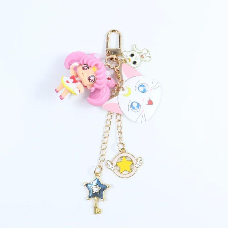

Sailor Moon Keychain Anime Doll Keyring Women Car Keyholder Backpack Pendant Bag Charm Cartoon Key Ring for Girls Birthday Gift