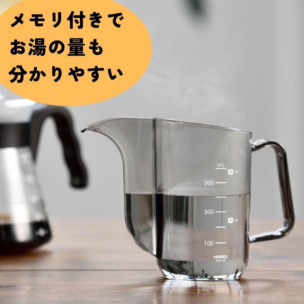 Hario V60 Drip Kettle Air Practical Capacity 350ml Transparent Black Made In Japan VKA-35-TB