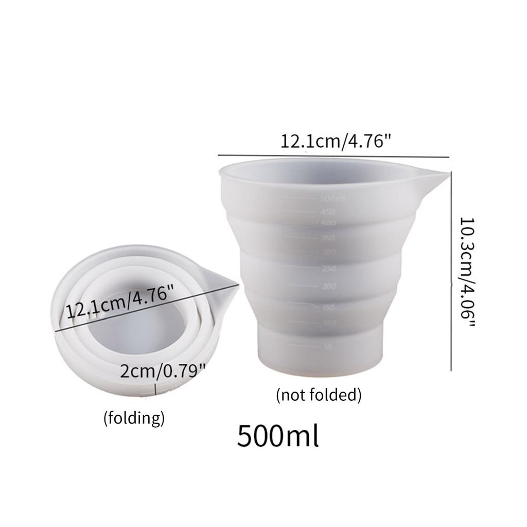 Moule de Tasse à Mesurer Pliable en Silicone Tasse Pliante Moule de Coulée en Résine Époxy Outil de Bricolage pour Art et Artisanat en Résine
