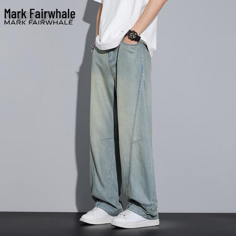 Mark Fairwhale Men s Tencel Blend Wide-Leg Jeans 4XL